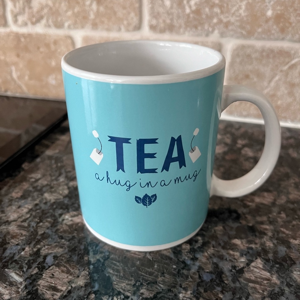 Blue Tea Mug with Quote
